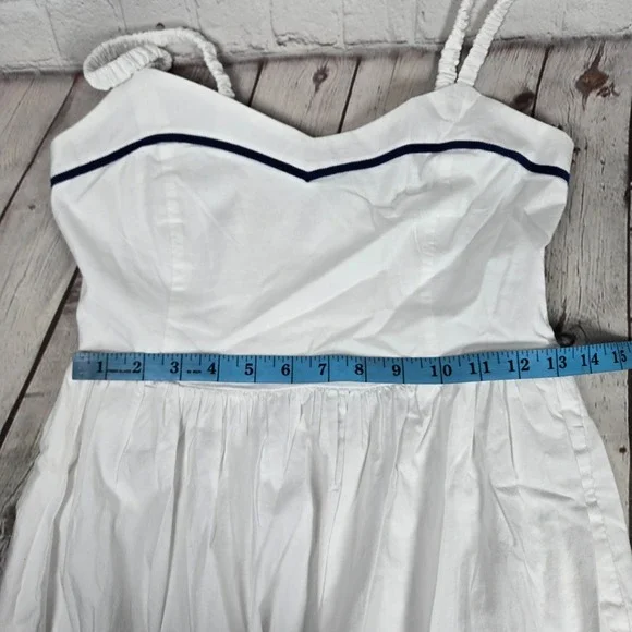 J. Crew Factory Petite Corset midi dress contrast trim CK719 P4 NWT Sundress